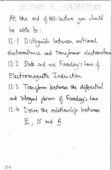 Electromagnetism Lectures