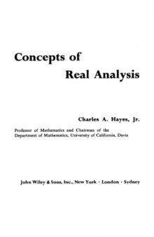Concepts of real analysis