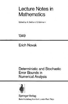 Deterministic and Stochastic Error Bounds in Numerical Analysis