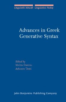 Advances in Greek Generative Syntax: In Honor of Dimitra Theophanopoulou-Kontou