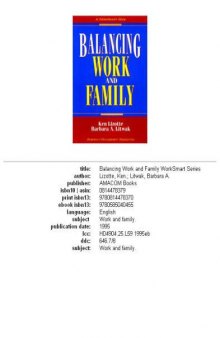 Balancing Work and Family (The Worksmart Series)