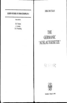 The Germanic 'Auslautgesetze'. A new Interpretation.