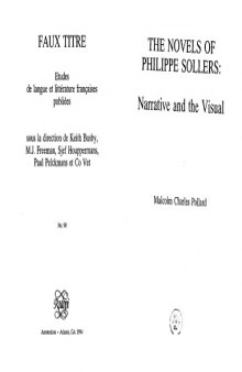 The Novels of Philippe Sollers: Narrative and the Visual (Faux Titre)  