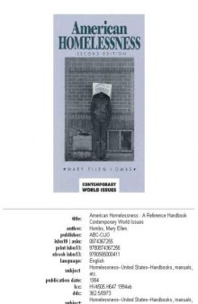 American homelessness: a reference handbook