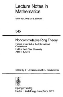 Noncommutative Ring Theory