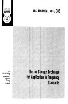 The Ion Storage Technique for Application in Frequency Standards