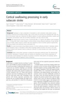 Cortical swallowing processing in early subacute stroke 
