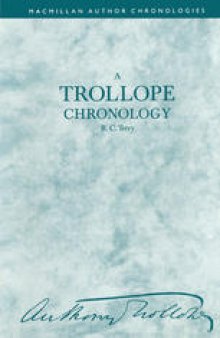 A Trollope Chronology