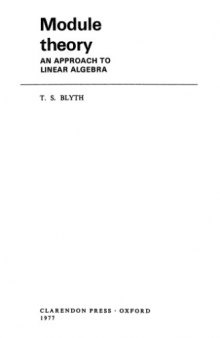 Module theory: an approach to linear algebra
