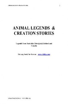 Animal Legends and Creation. Legends from Australia (Aboriginal), Iceland and canada