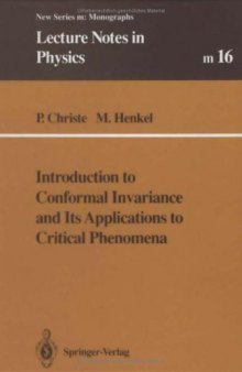 Introduction to conformal invariance and its applications to critical phenomena (LNPm016, Springer 1993)