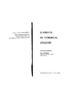 Elements of numerical analysis