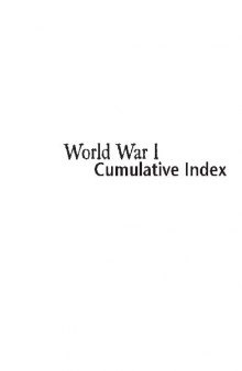 World War I. Cumulative Index