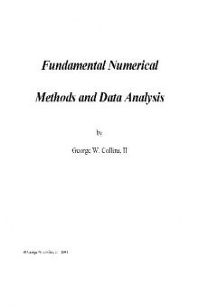 Fundamental numerical methods and data analysis