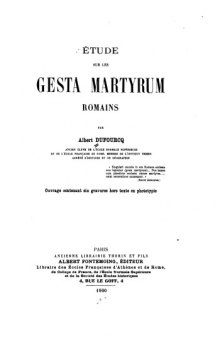 Étude sur les Gesta martyrum romains