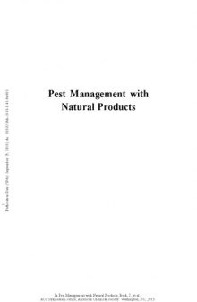 Pest Management with Natural Products