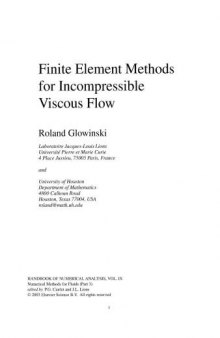 Handbook of Numerical Analysis. Numerical Methods for Fluids (Part 3)