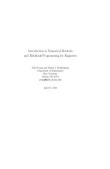 Introduction to numerical methods and MATLAB programming for engineers