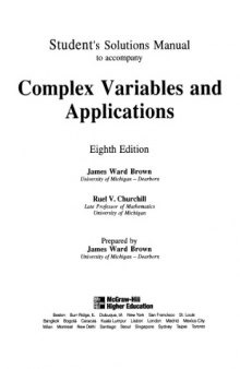 Complex variables and applications, Student solutions manual
