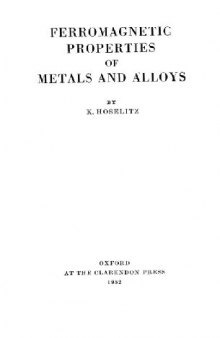 Ferromagnetic Properties of Metals and Alloys