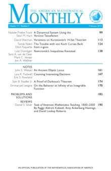 American Mathematical Monthly, volume 117, number 2, February 2010