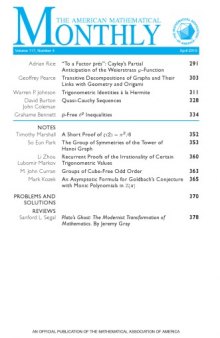 American Mathematical Monthly, volume 117, number 4, April 2010