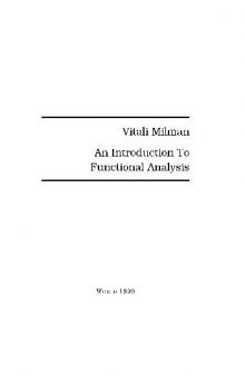 An Introduction To Functional Analysis