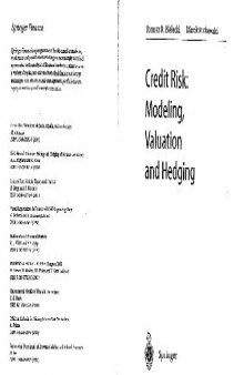 Derivatives Credit Risk Mode Valuation & Hedging