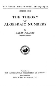 The Theory of Algebraic Numbers (1st edition)