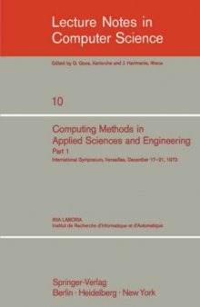 Computing Methods in Applied Sciences and Engineering Part 1: International Symposium, Versailles, December 17–21, 1973