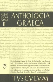 Anthologia Graeca (Griechisch-Deutsch), Bd. 3. Buch IX-XI (Tusculum)  
