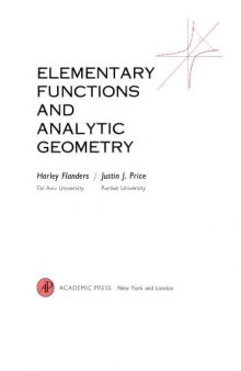 Elementary Functions and Analytical Geometry