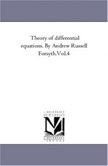 Theory of differential equations Volume IV (Part 3): Ordinary Linear Equations
