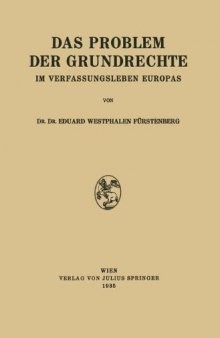 Das Problem der Grundrechte im Verfassungsleben Europas