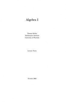 Algebra I [Lecture notes]