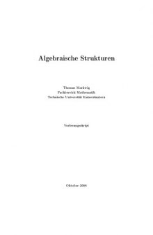 Algebraische Strukturen [Lecture notes]