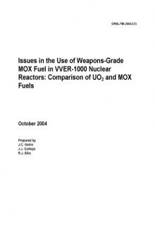 Issues in the use of Weapons-Grade MOX Fuel in VVER-1000 Nuclear Reactors : Comparison of UO2 and MOX Fuels