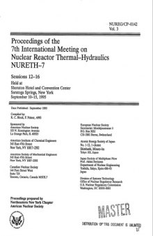 Nuclear Reactor Thermal-Hydraulics Vol 3 [7th Intl Meeting]