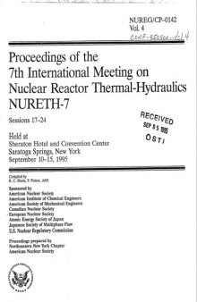 Nuclear Reactor Thermal-Hydraulics Vol 4 [7th Intl Meeting]