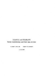 Chance and Stability. Stable Distributions and their Applications