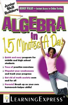 Algebra in 15 Minutes a Day (Junior Skill Builders)