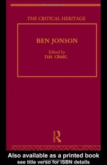 Ben Jonson: The Critical Heritage