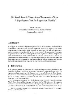 On Small Properties of Permutation Tests: A Significance Test for Regression Models