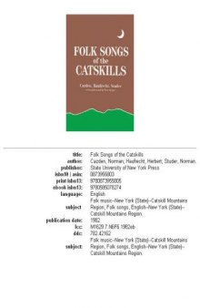 Folk songs of the Catskills