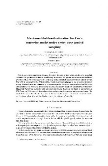 Maximum likelihood estimation for Cox’s regression model under nested case-control sampling