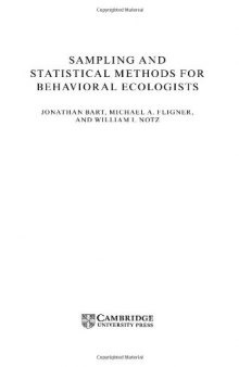 Sampling and Statistical Methods for Behavioral Ecologists