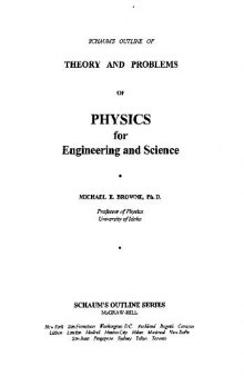 Schaum Theory And Problems Of Physics For Engineering And Science