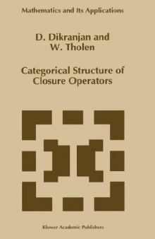 Categorical structure of closure operators with applications to topology