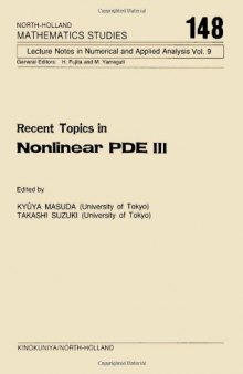 Recent Topics in Nonlinear PDE III