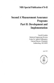 Measurement Assurance Programs Part II: Development and Implementation